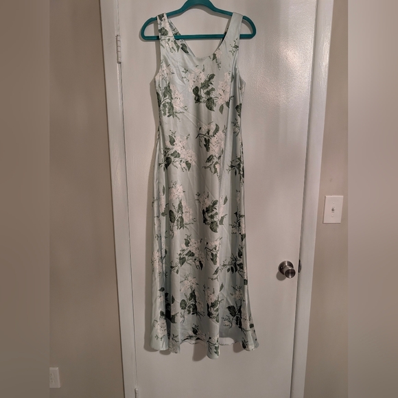 AW Bridal Otillie Floral Satin Maxi Dress in Sage Garden Party Size 10 NWOT - Picture 6 of 8
